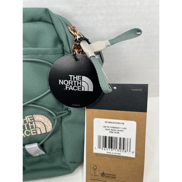 The North Face Jester Crossbody Luxe Bag Dark Sage(Green)/Burnt Gold New W Tags - Picture 3 of 11